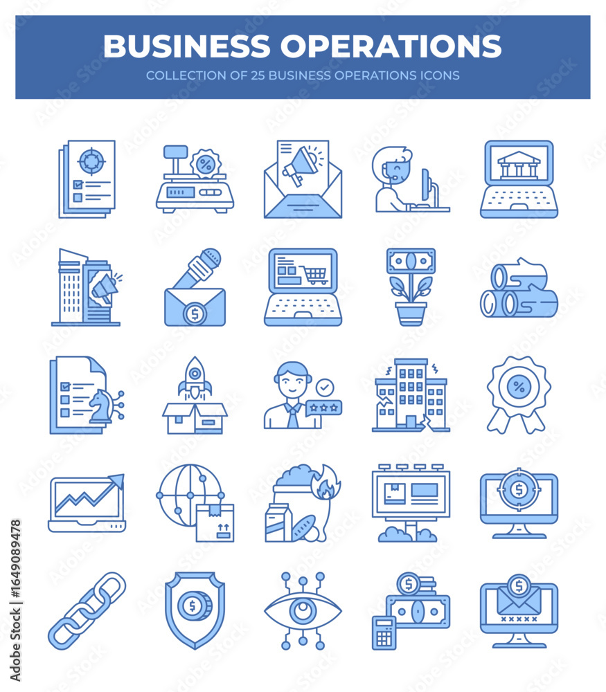 Collection of 25 Business Operations Icons. Streamline Your Workflow Collection of 25 Business Operations Icons. Streamline Your Workflow
