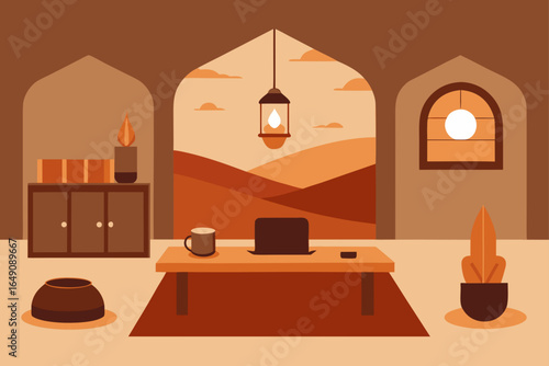 Luxury and contemporary hotel room interior with comfortable furniture and elegant wall design