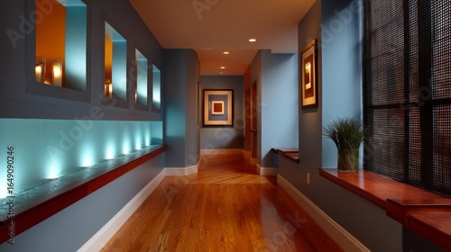 Wallpaper Mural Modern hallway design contemporary home interior photography stylish environment perspective view architectural concept Torontodigital.ca