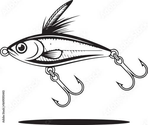 Fishing lure illustration ready for angling adventures and design