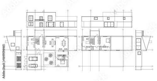 residential building plan concept draft project
