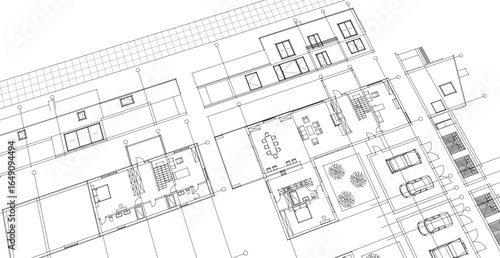 residential building plan concept draft project