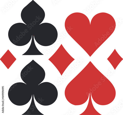 Playing card suits arranged in a dynamic pattern