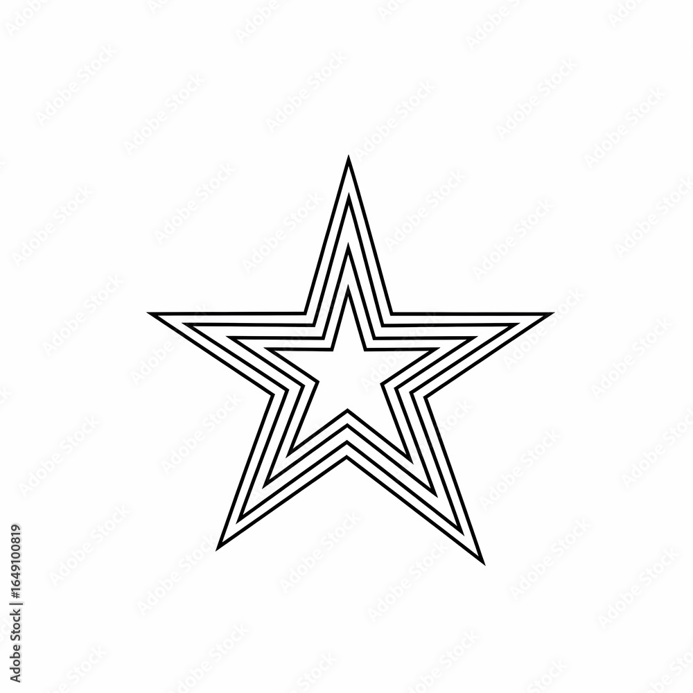 Fototapeta premium Black and White Outlined Star Icon