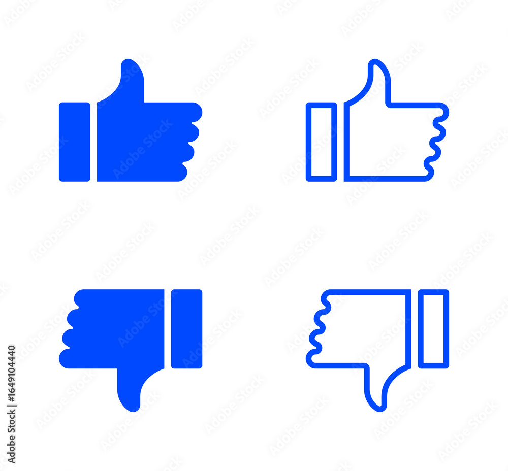 thumb up like and dislike icon vector filled and outline shape set thumb up like and dislike icon vector filled and outline shape set