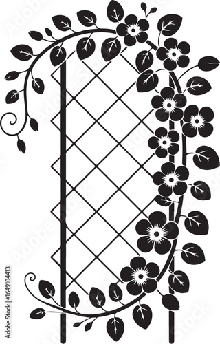Elegant floral trellis design illustration for gardens