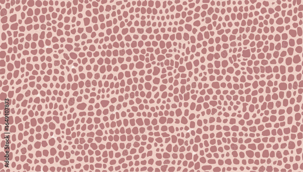 Fototapeta premium Minimalistic reptile skin inspired pattern with irregular pink shapes on a light background, perfect for modern and contemporary textile or wallpaper designs.