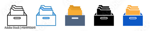 Archives multiple style icons set design vector illustration. 