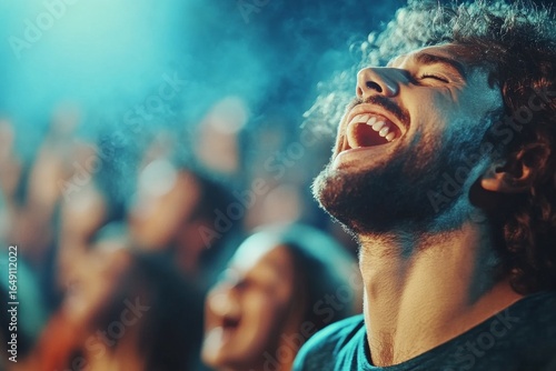 Wallpaper Mural A man sings in a crowd of people. Generative AI Torontodigital.ca