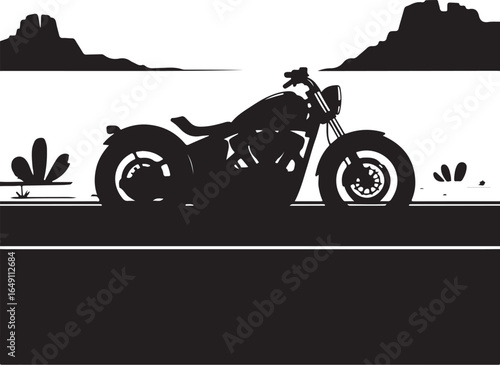 Iconic motorcycle cruising desert highway adventure awaits