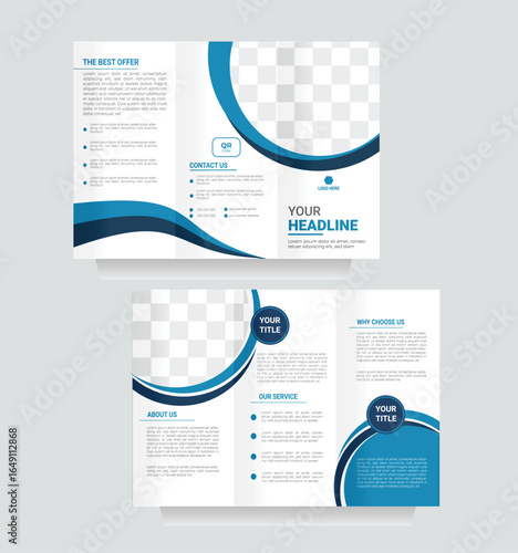 Wallpaper Mural Modern and creative medical healthcare business trifold brochure template layout design Torontodigital.ca