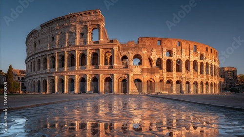 The Majestic Colosseum of Rome: A timeless reflection on historical grandeur