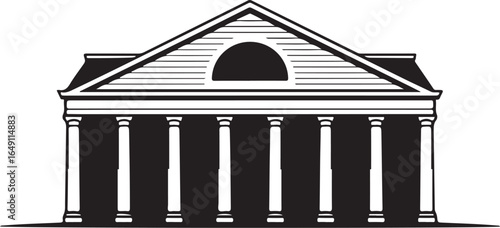 Classic building facade with columns and pediment