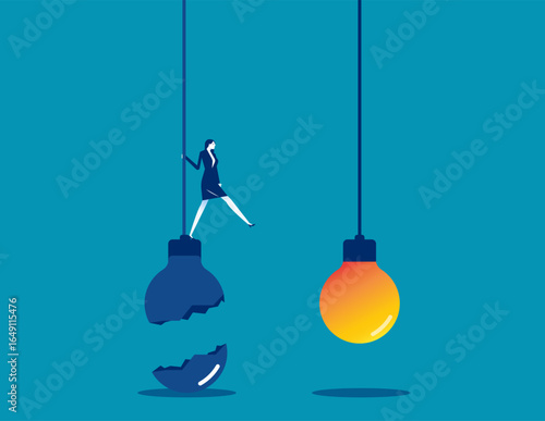 Business transformation.Businesswoman improvement and adaptation of business.