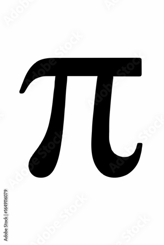 Bold Black Pi Symbol on White Background – Mathematical Constant Icon for Geometry, Trigonometry, and Academic Design Themes
