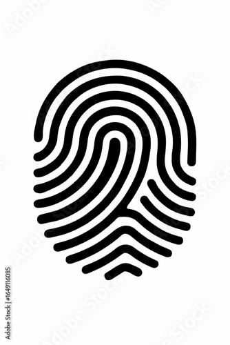 Black Fingerprint Pattern on White Background – Unique Biometric Identity Symbol for Security, Privacy, and Forensic Science Design
