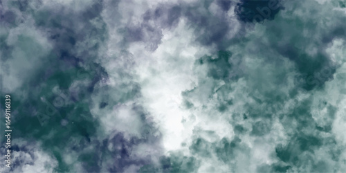 Abstract watercolor cloudscape in shades of blue and green forming a dreamy and artistic background for design purposes