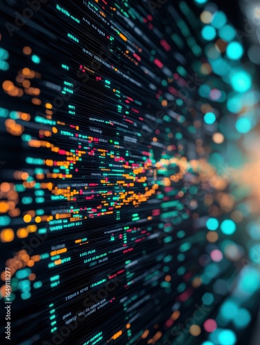 A vibrant digital abstraction featuring colorful data streams, symbolizing technology, connectivity, and the flow of information in a modern context.