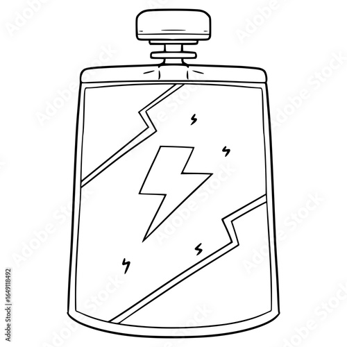 energy drink pouch illustration hand drawn outline vector