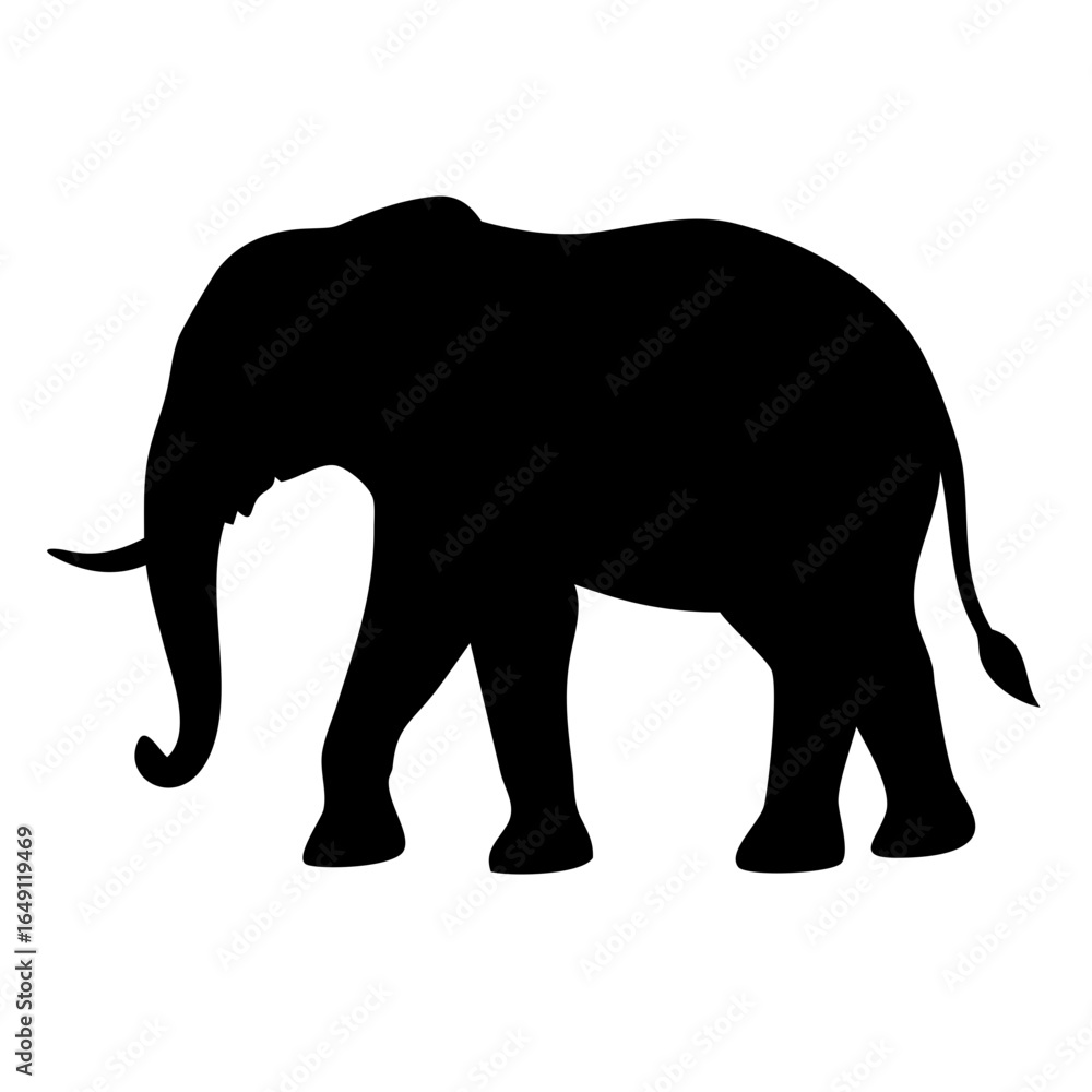 Fototapeta premium elephant silhouette isolated on white