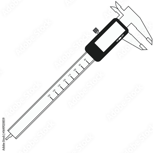 Vector illustration of vernier calipers digital