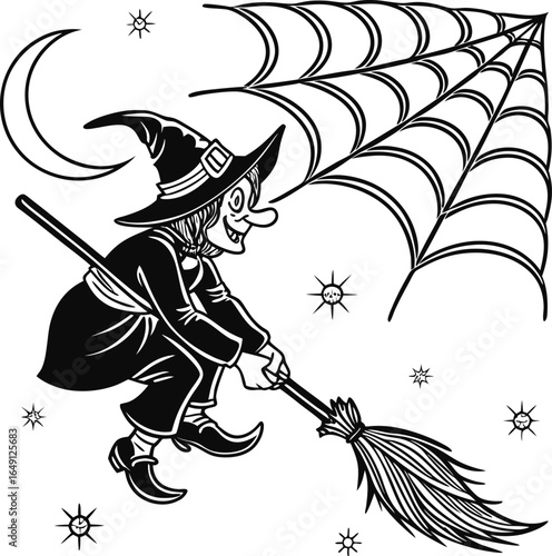 Cartoon warrior woman with sword vector drawing illustration