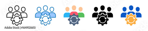 Human Resources multiple style icons set design vector illustration. 