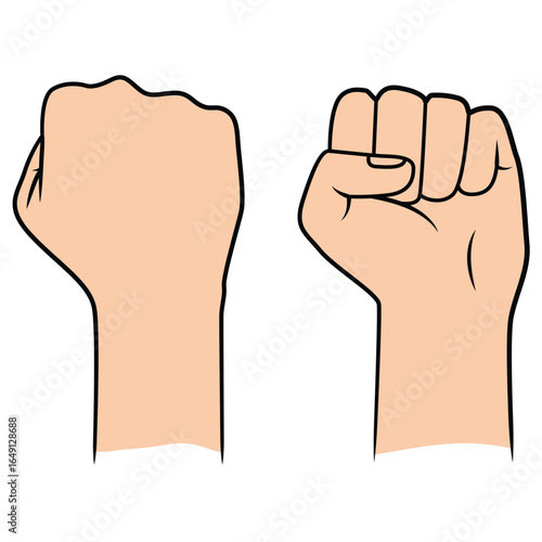 Closed fist hand vector illustration. Winner fist.