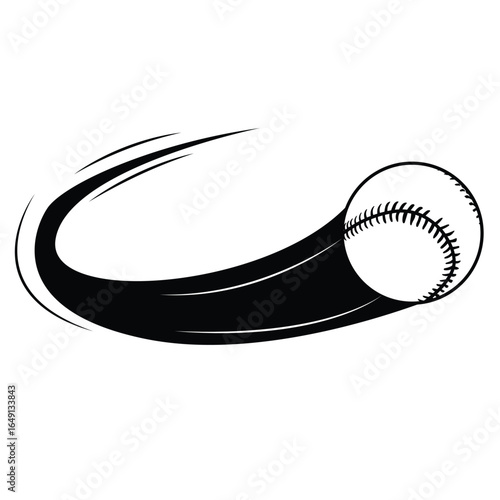 Baseball Ball Motion Fast Speed Vector illustration.
