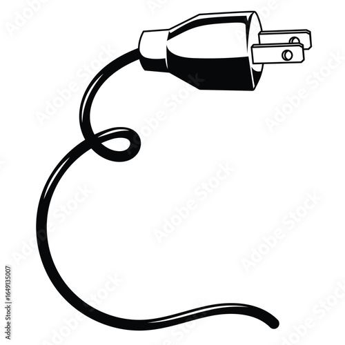 vector illustration of electric plug. Power cord vector