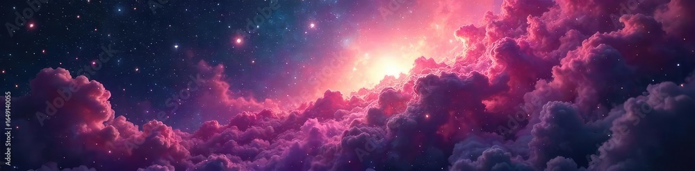Fototapeta premium Awe-inspiring nebula in vibrant colors, cosmic dust and gas swirling in a breathtaking display of celestial beauty, a mesmerizing spectacle of interstellar wonder , incredible, deep space, star