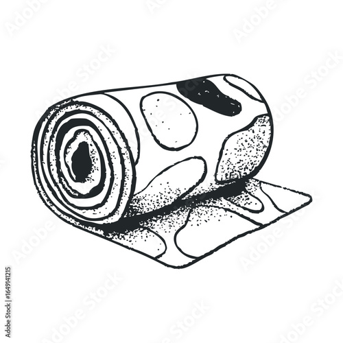 Unique patterned towel roll for spa and beach relaxation