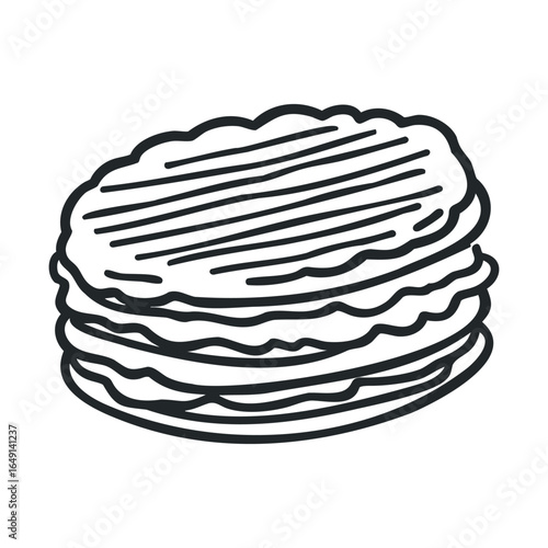 Sweet dessert stack with layers of cream and cookies for enjoyment