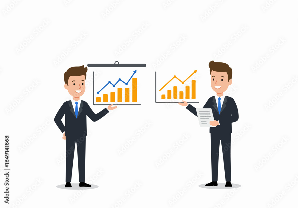 Businessmen Presenting Financial Growth Charts Businessmen Presenting Financial Growth Charts