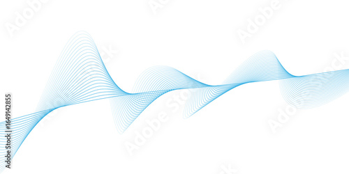 Fotografía Abstract blue smooth wave on a white background