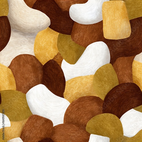 Abstract Background with Curved Shapes in Warm Earthy Tones