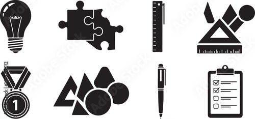 A comprehensive set of vector icons for web design with symbols for business, music, and cars