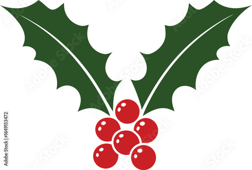 Christmas Holly Berry Vector Icon