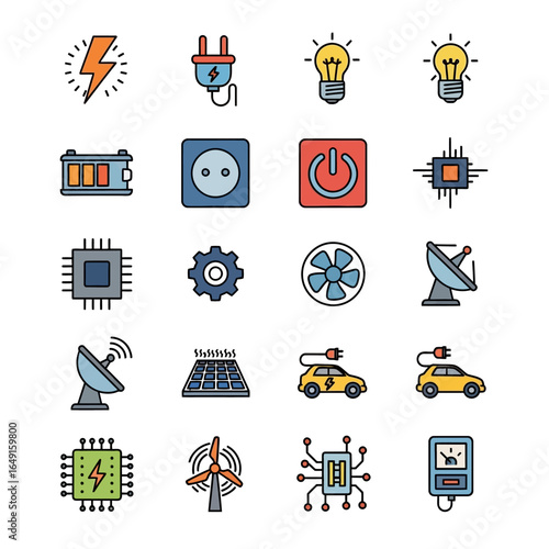 Energy icons represent technology solutions globally