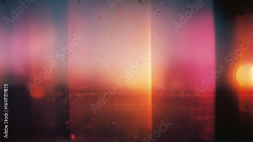 Soft Background of light leaks lens flare retro film overly, image with scratch, dust. Holographic effect background