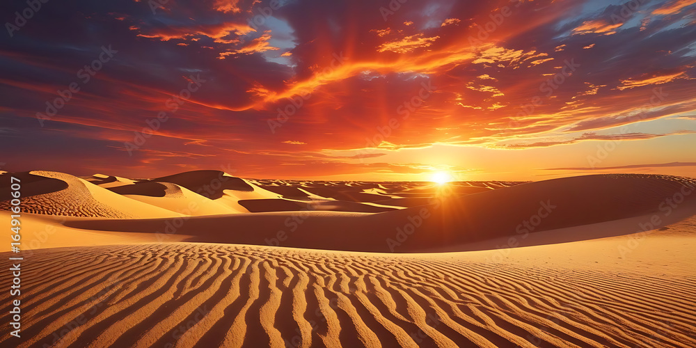 Naklejka premium Sunset over Desert Dunes
