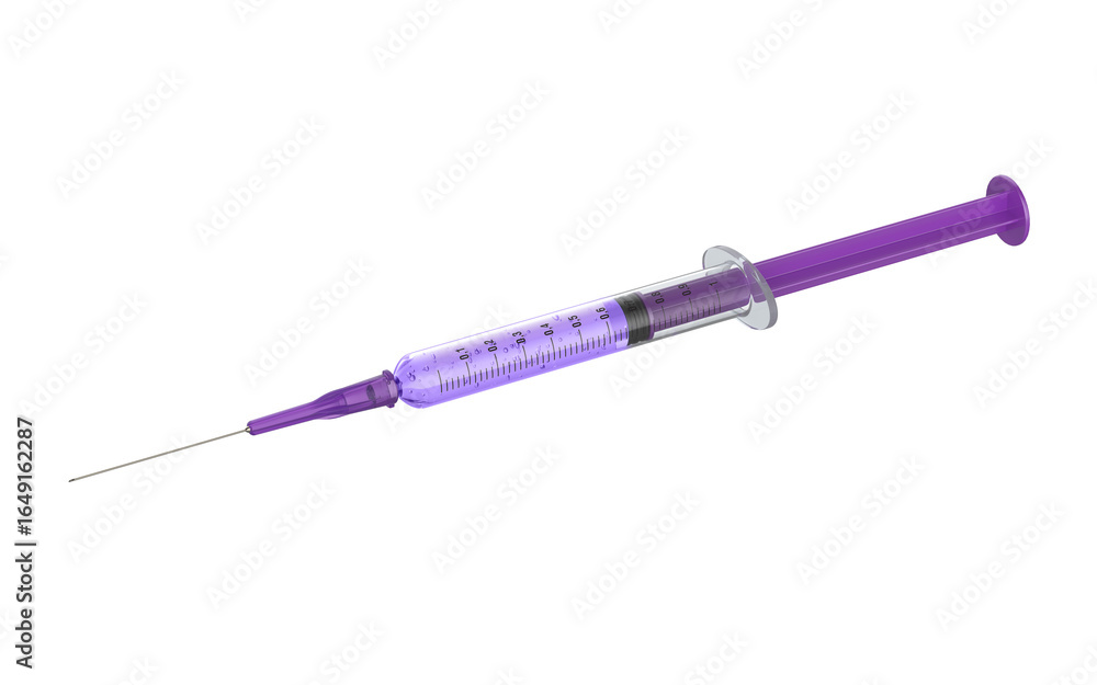 Fototapeta premium 3d render of a vaccine syringe isolated on transparent background