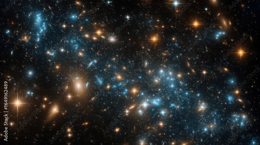 Stunning Cosmic Landscape of Stars and Galaxies in Deep Space Night Stunning Cosmic Landscape of Stars and Galaxies in Deep Space Night