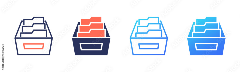 Fotografie Archiving icon sheet multi style collection