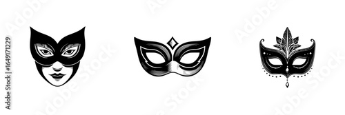 Colorful and intricate masks displayed in a festive carnival setting during a lively celebration of culture