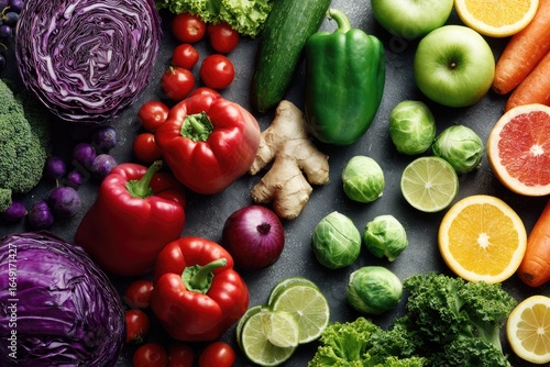 Wallpaper Mural Colorful array of fresh fruits and vegetables Torontodigital.ca