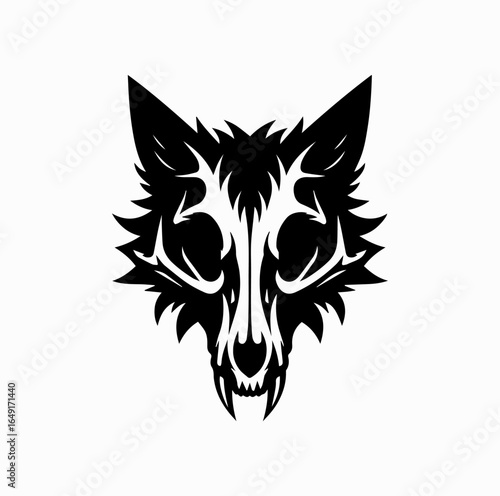 Wolf Skull Silhouette – Dark Gothic Death Metal Icon