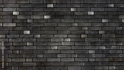 Black brick wall background texture.