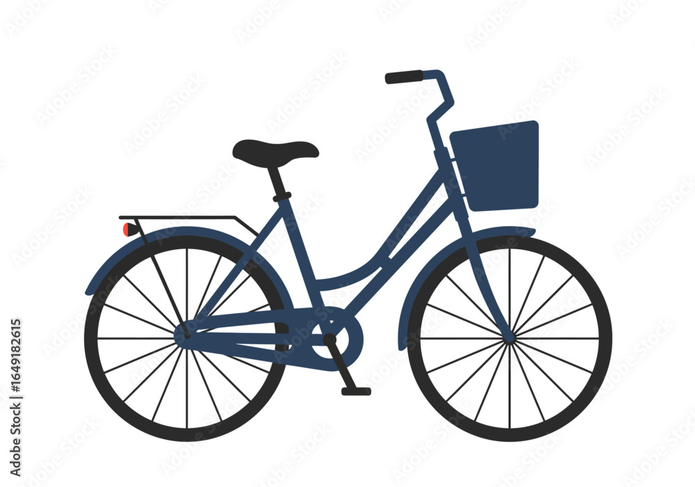 Fototapeta premium Blue Bicycle with Basket Classic Design.