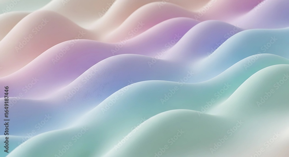 Obraz premium Pastel waves with soft gradient colors creating a smooth surface look